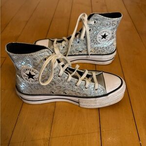 Converse Shimmering Silver High-Tops